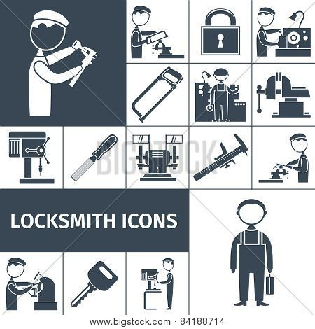 Locksmith Icons Black