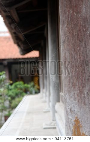 wooden architecture building detail, Vietnam religion style