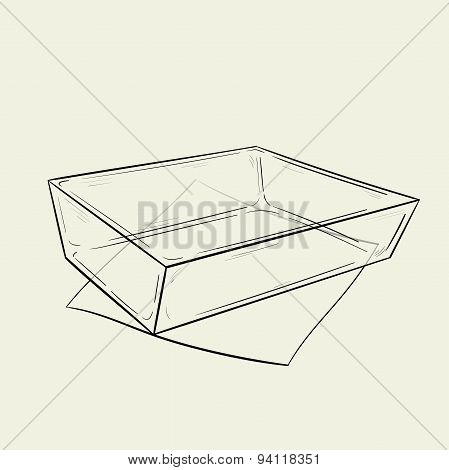 Salad empty glass dish vector