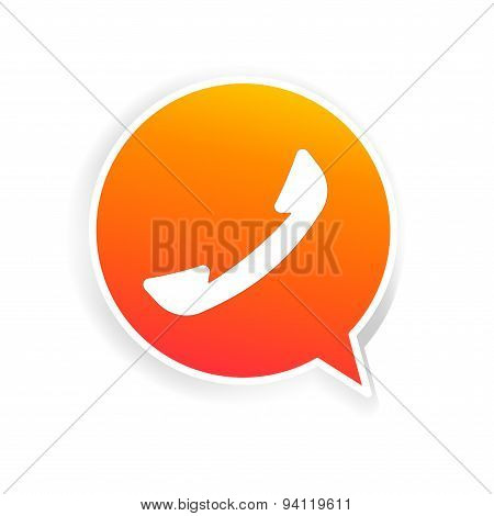 Green phone handset in bubble icon. Message, app, communication, business, sotial. Stock vector illu