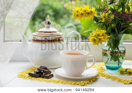 Morning Tea Near The Window