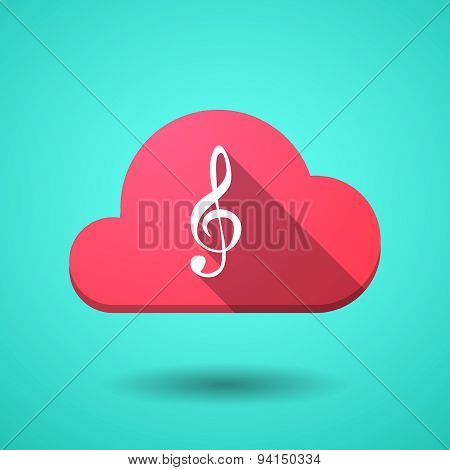 Cloud Icon With A G Clef