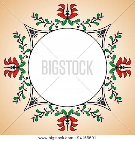 Round Frame With Hungarian Potter Motives