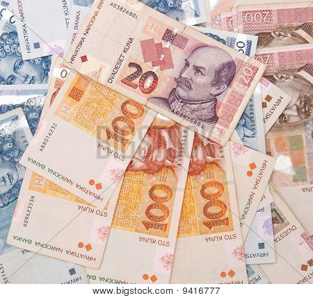 Kroatische Kuna Banknoten Hintergrund