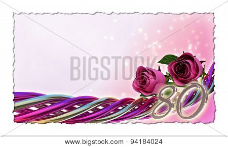 birthday concept with pink roses and sparks
