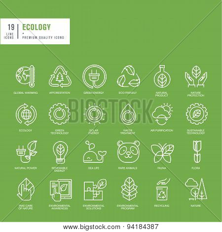 Set of thin line web icons