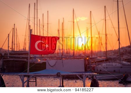 Bodrum Marina At Sunset
