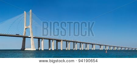 Vasco Da Gama Bridge In Lisbon