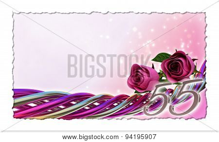 birthday concept with pink roses and sparks
