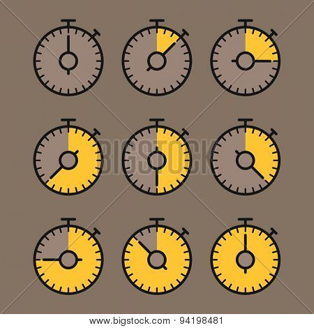 Vector chronometer clip-art. Flat design elements