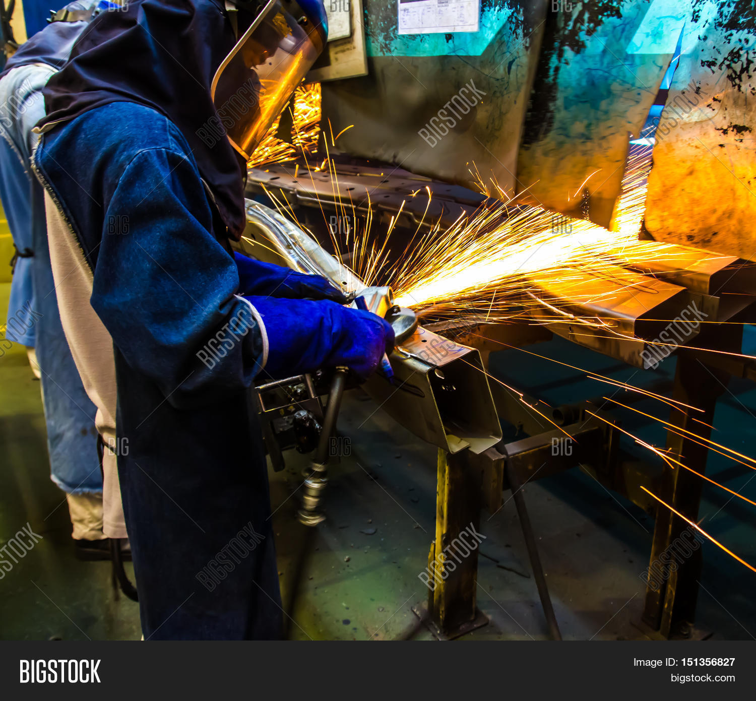 Worker Grinding Metal Image & Photo (Free Trial) Bigstock