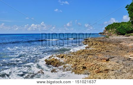 Guadeloupe Anse Bertrand France - may 10 2010 : the picturesque seaside