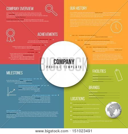 Vector Company infographic overview design template fresh color version with icons, shadows and nice typography