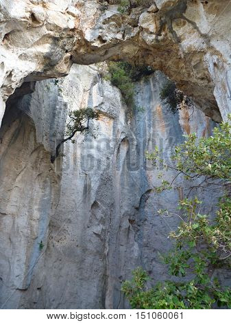 Rock Cave Limestone Formation In Filane Ligure In Italy