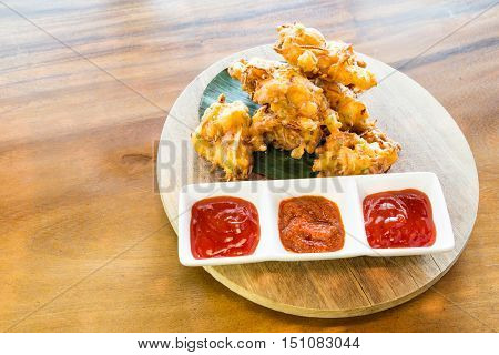 Cucur Bawang Or Onion Fritters, Popular Malaysia Food