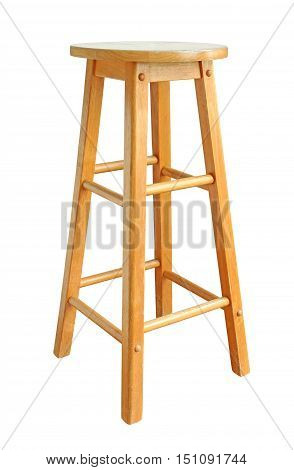 Old Wooden Bar Chair isolated on white background