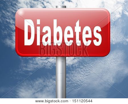 Diabetes find causes  and sceen for symptoms of type 1 or 2 prevention by dieting or treath with medication 3D illustration
