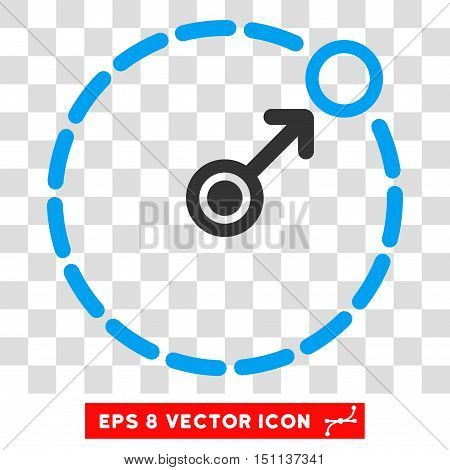 Vector Round Area Border EPS vector pictogram. Illustration style is flat iconic bicolor blue and gray symbol on a transparent background.