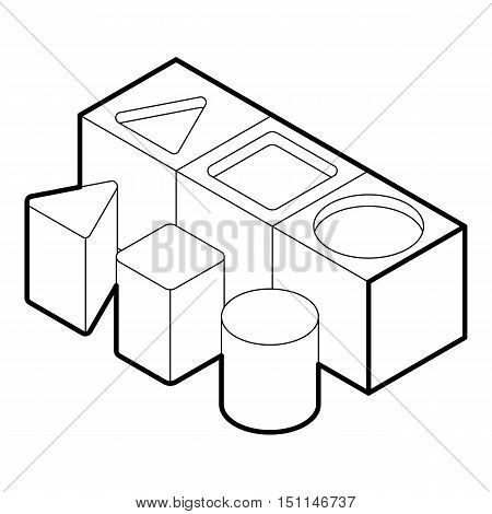 Shape sorter toy icon. Outline illustration of shape sorter vector icon for web
