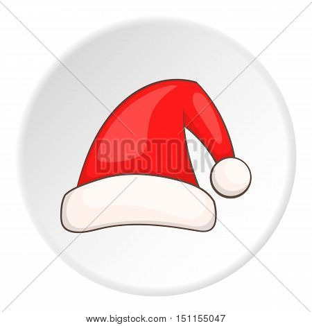Red Santa hat icon. cartoon illustration of red Santa hat vector icon for web