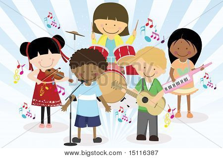 Banda musicale di quattro ragazzini