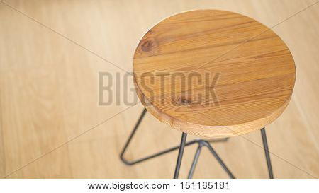 home and furniture concept - Vintage round chair on wood floor