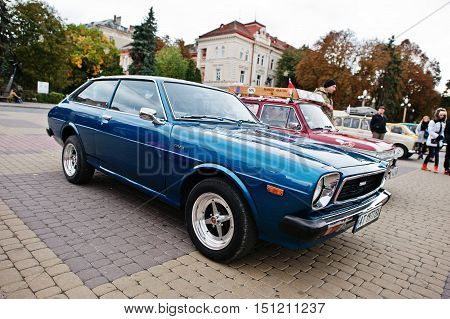 Tarnopol, Ukraine - October 09, 2016: Classic Retro Car Corolla E30 Liftback Was The Third Generatio