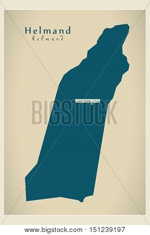 Modern Map Helmand Afghanistan AF vector high res