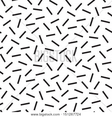 Seamless geometric vintage pattern of sticks in retro 80s style . Memphis style. 