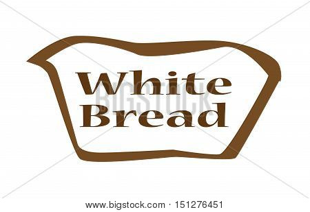 White bread outline silhouette icon over a white backgound