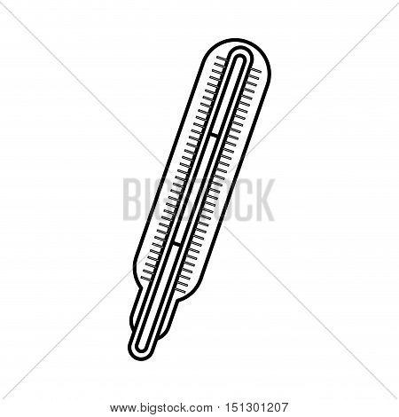 silhouette thermometer with temperature scale vector illustration