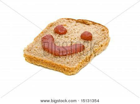 hymiö kasvot pala mustaa leipää