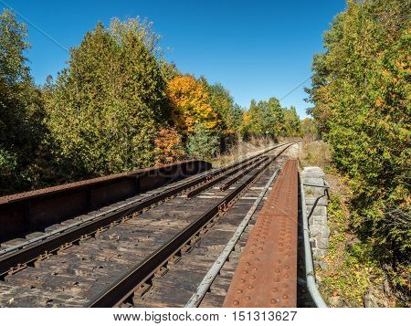 Railway Bridge Over Fleetwood Creek In Ontario Rail Tracks