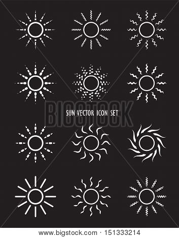 bright sun set on dark background vector illustration