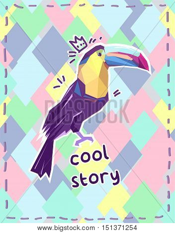 toucan print, print illustration, pattern print abstract bird, tropical bird vector. Beautiful print on a T-shirt tropical theme. Design of a tropical bird. toucan vector