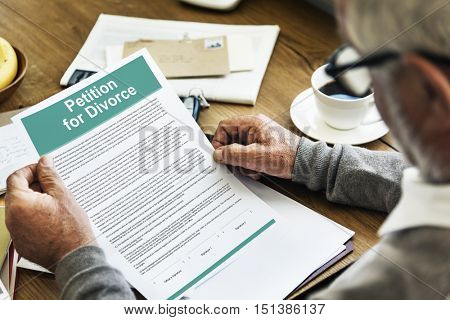 Petition Divorce Arguing Conflict Despair Breakup Concept