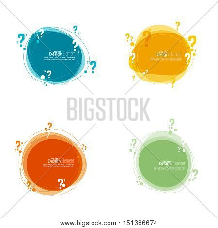 Question mark icon. Help symbol. FAQ sign on background. vector.Set Banner roundish form