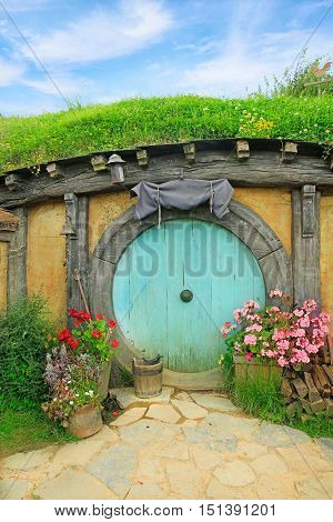 Matamata, New Zealand - January 15, 2015: Hobbiton - Movie Set Created For Filming The Lord Of The R