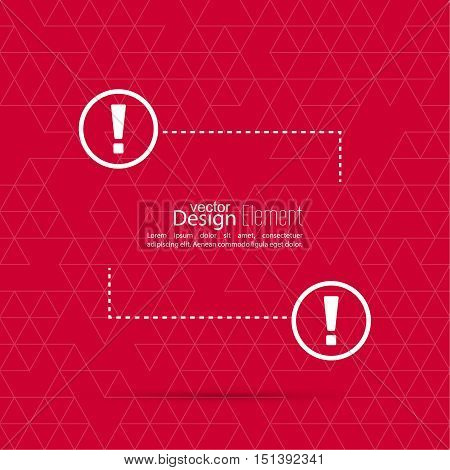 Exclamation mark blank template. Attention sign icon. Empty vector form.  information, text box, textbox on red background. Speech Bubbles.