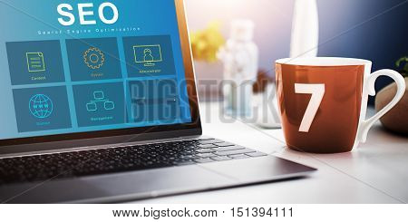 System Content Management SEO Application Graphic Concept
