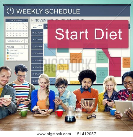 Start Diet Healthy Planning Schedule Concept