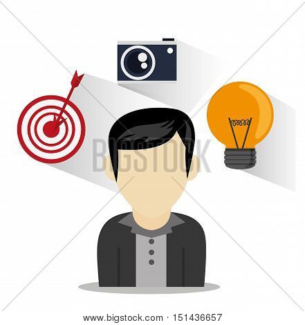 Man avatar icon. Social media multimedia communcation and digital marketing theme. Colorful design. Vector illustration
