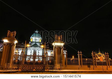 The Ananta Samakhom Throne Hall (phra Thinang Anantasamakhom) In Thai Royal Dusit Palace In The Nigh