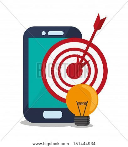Smartphone and bulb icon. Social media multimedia communcation and digital marketing theme. Colorful design. Vector illustration