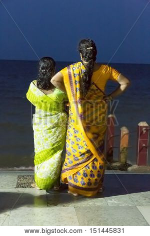 Rameswaram, Tamil Nadu, India - May 25, 2014. Full report about Rameswaram pilgrimage, religion. Religious city rituals. Life in the street before going temple