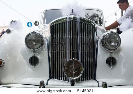 ROME ITALY - JUNE 13 2015: Bentley S1 Continental as the car of the newly married couple in Rome. Italy