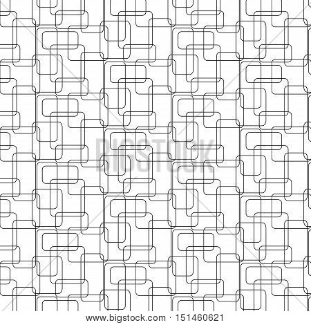Vector illustration seamless pattern the intersecting rectangles with rounded edges