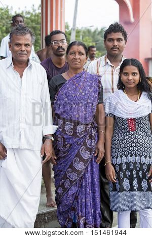 Rameswaram, Tamil Nadu, India - May 25, 2014. Full report about Rameswaram pilgrimage, religion. Religious city rituals. Life in the street before going temple