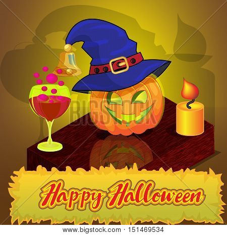 Pumpkin for a holiday. Happy Halloween vector