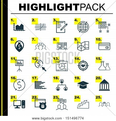 Set Of 25 Universal Icons On Sequence Graphics, Paper, Plastic Card And More Topics. Vector Icon Set